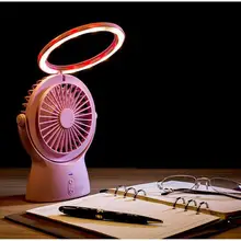 Портативный USB портативный мини-вентилятор светодиодный Ночник настольный вентилятор с лампами лето