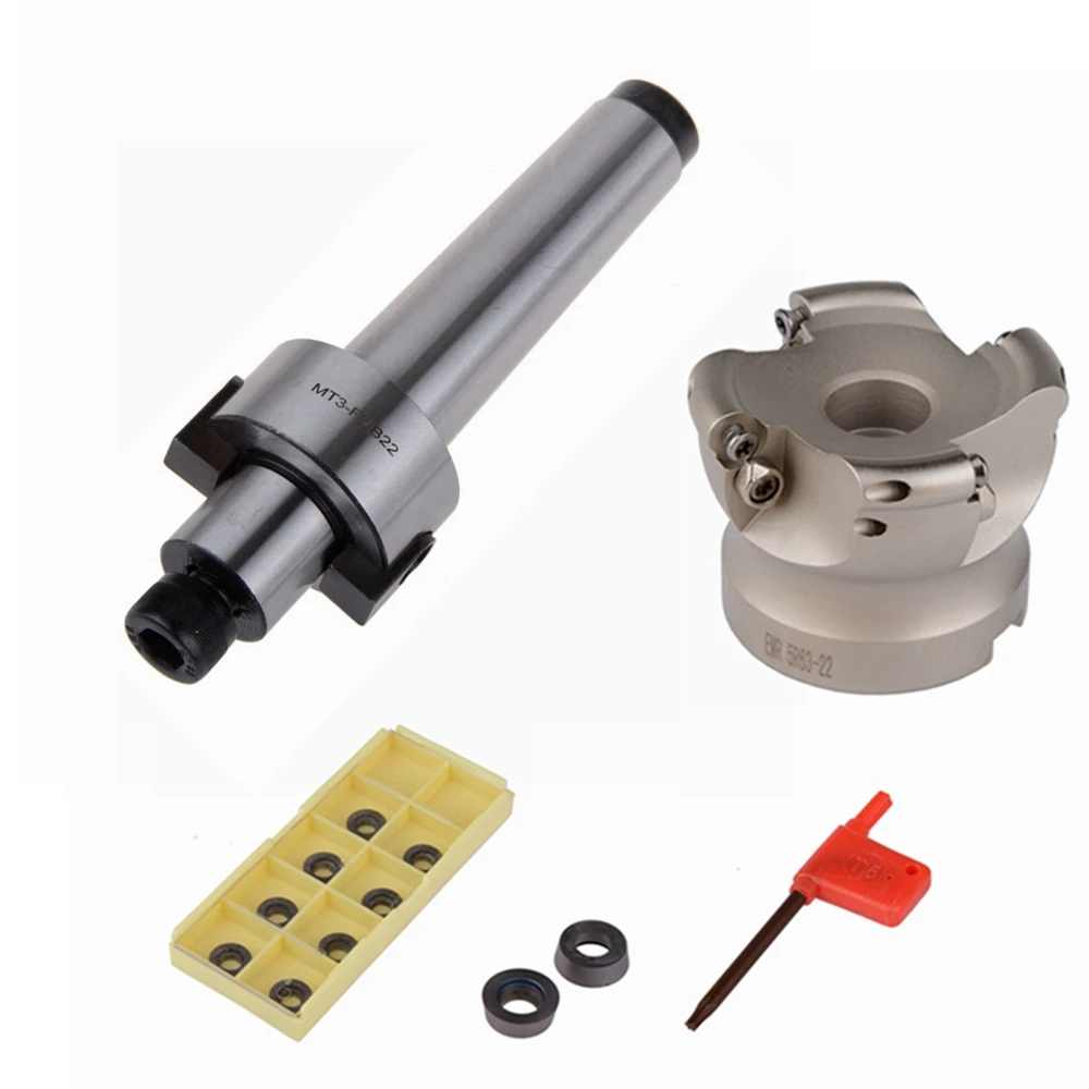 

MT3-FMB22-M12 Straight Shank Extension Rod EMR 5R 63-22 Face End Mill Cutter With 10pcs RDMT1003 Inserts CNC Tool