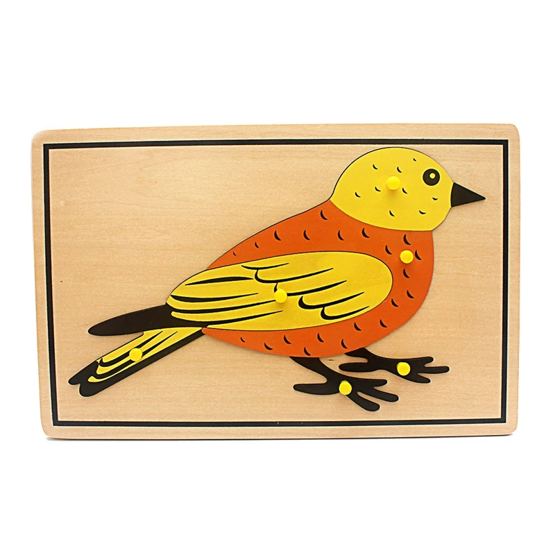 Baby Toy Kids Montessori Cartoon Animal Bird Puzzles for Children Wood for Early Childhood Education Preschool Training Learning