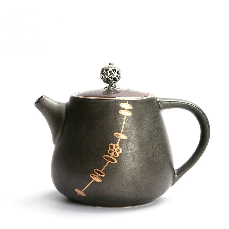

Handpainted Ceramic Tea Pots Hand Made Plum Blossom Pattern Teapot Japanese Style Kung Fu Tea Set Vintage Teapot Kettle