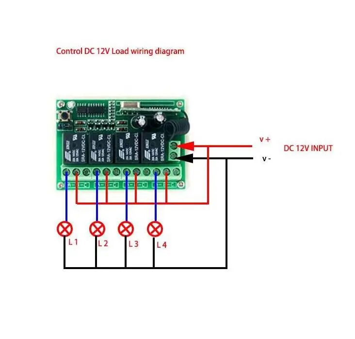 DC 12 V 4 CH беспроводной пульт дистанционного управления Rf релейный передатчик и