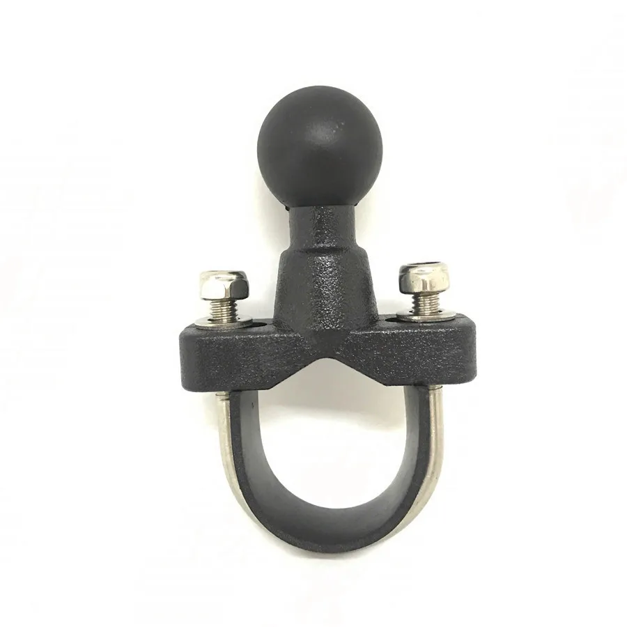 Stainless Steel Motorcycle Handlebar U Bolt Clamp Bike Base with 1 Inch Ball Mount for Gopro