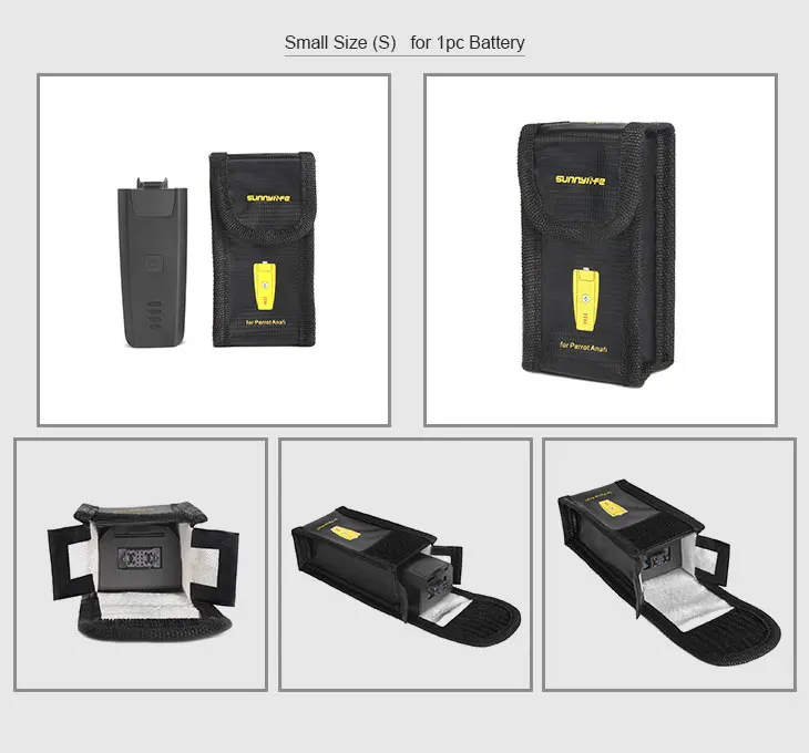 Sunnylife LiPo Safety Bag Battery Protective Case for Parrot Anafi Drone Batteries Explosion-proof Storage Bag (9)
