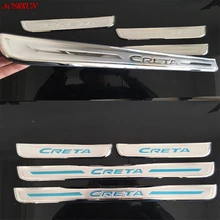 For hyundai Creta 2014 2015 2016 Stainless Steel Door Sill Strip Welcome Pedal Trim Auto Car Styling Stickers Accessories 4pcs