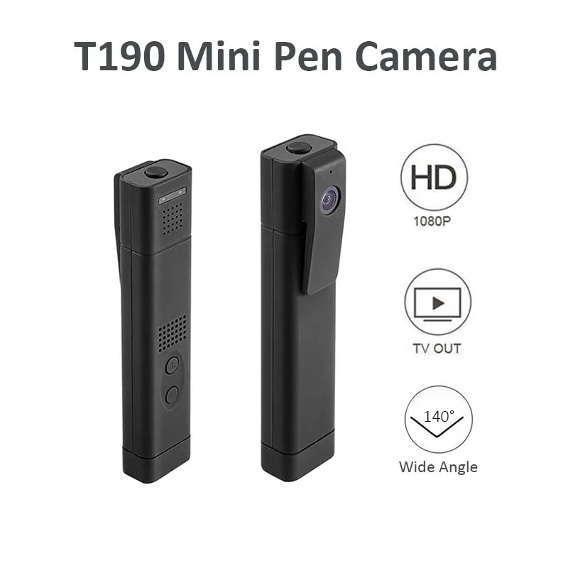 T190 Mini Camera Full HD 1080P Pen Camera H.264 TV Out Secret Camera Digital Video Voice Recorder Mini DVR Camcorder Cam Espion