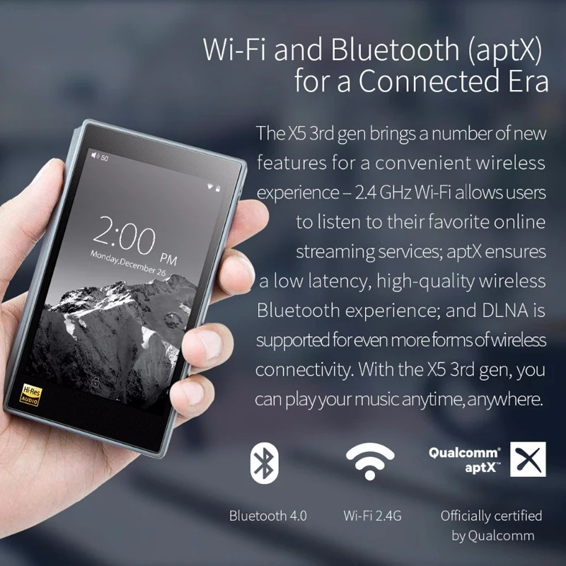 Fiio X5III X5 3nd Gen Android MP3 HIFI музыкальный плеер без потерь сбалансированный выход Bluetooth аудио AK4490 DSD 32G DAC wifi APTX