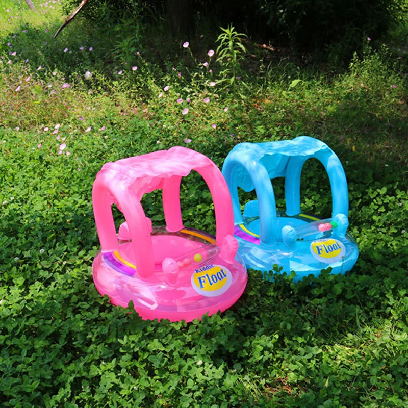 Надувное солнцезащитное кольцо для детского сиденья Детская лодка для плавания с зонтиком плавательный бассейн плавает бассейн игрушка Регулируемый зонт для детей