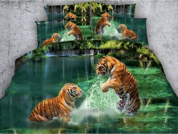 

Tiger Comforter sets 3D Bedding set Luxury duvet cover bed sheet sheets quilt doona California King Queen size full twin 5PCS
