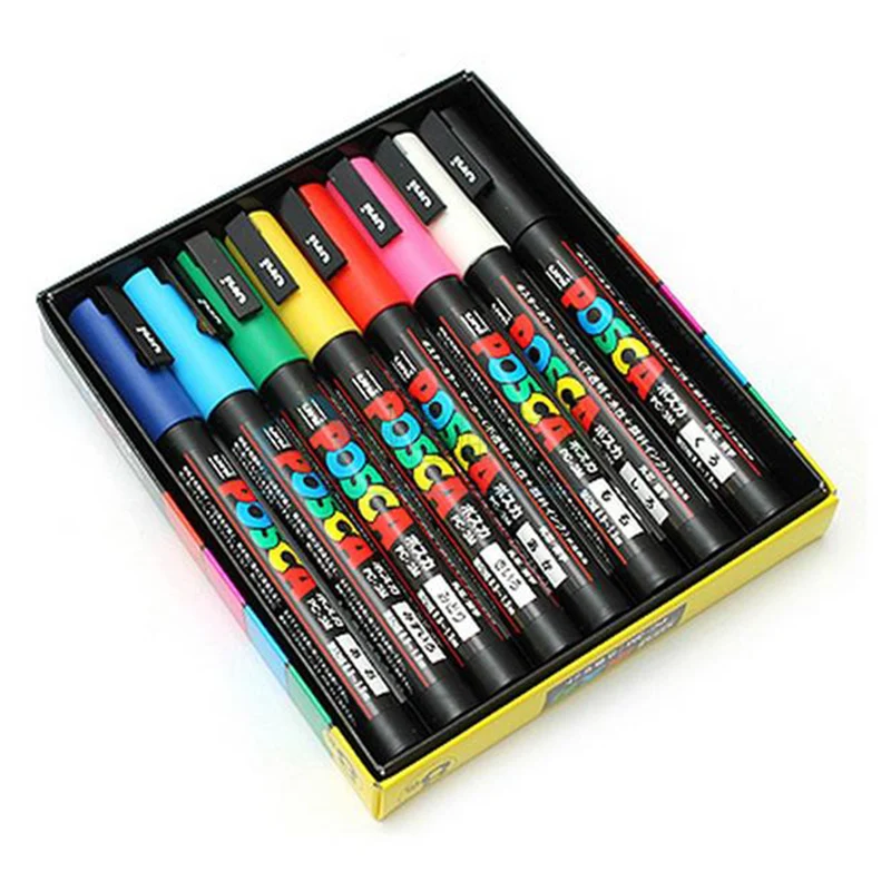 Online Mitsubishi Uni Posca PC 3M Farbe Marker Feine Tip 0.9mm 1.3mm 8 farben fall
