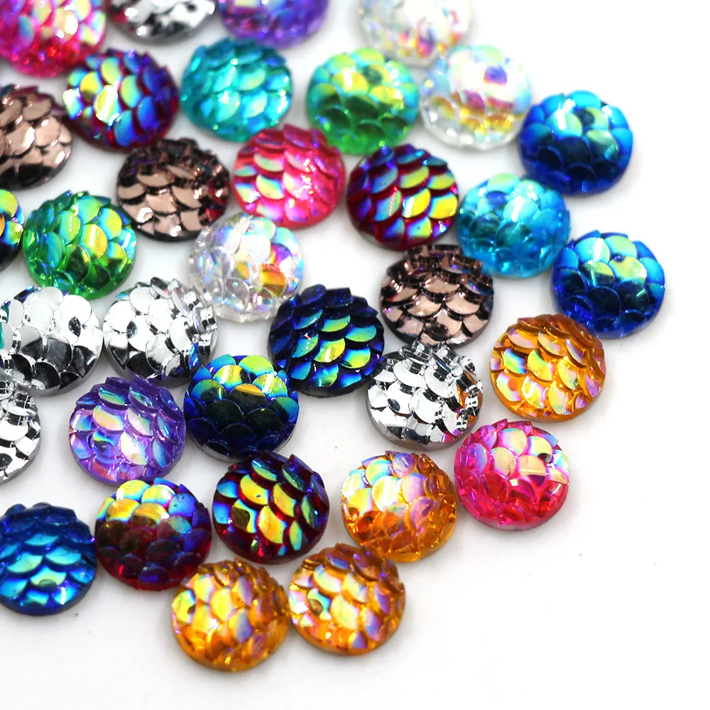 

100Pcs Colorful Resin Rhinestones Round 8MM AB Crystal Flatback Strass DIY Garment Rhinestone Cabochons Applications For Dresses