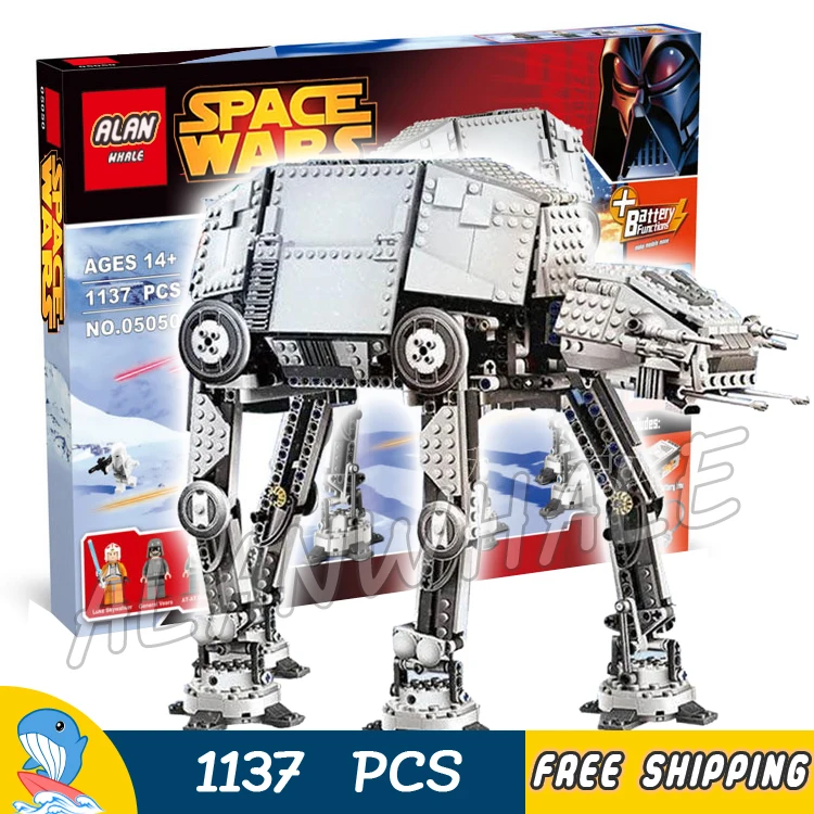 1137pcs Space Wars New Motorized Walking AT-AT Power Functions 05050 DIY Model Building Blocks Toys Bricks Compatible with Lego hot new compatible legoinglys star wars series motorized walking at at model robot building blocks toys for children gift
