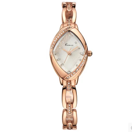 

KIMIO Brand High Quality Thin Oval Rhombus Rose Gold Rhinestone Watch Women Crystal Ladies Designer Wrist Watches Dress Quartz