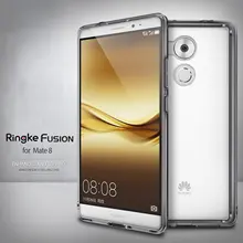100% Original Ringke Fusion Mate 8 Case Crystal Clear Back Cover and TPU Frame built-in Dust Plug Cases for Huawei Mate 8