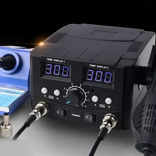 Паяльная станция пайка паяльная станция 110 В 220 в 750 Вт пайка горячим воздухом станция ЖК Цифровая станция