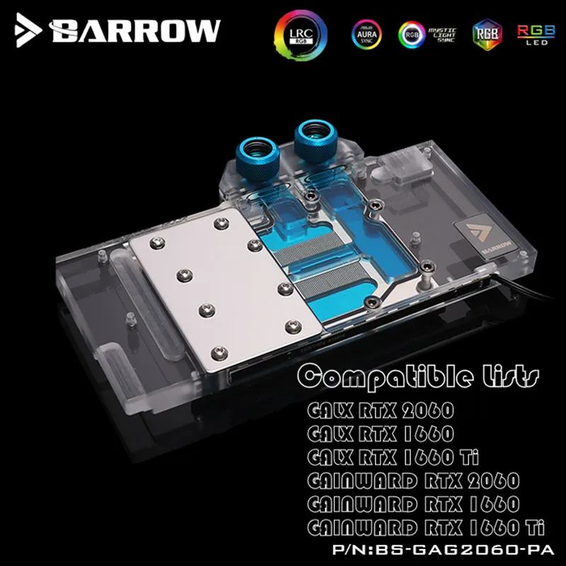 Курган полное покрытие VGA воды блок для GALAX GAINWARD Geforce RTX2060/GTX1660 Ti LRC2.0 RGB BS-GAG2060-PA