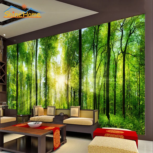 2017 Bright Sunshine In Forest Trees Wallpaper For Wall 3 D 2017 Bright Sunshine In Forest Trees Wallpaper For Wall 3 D Flooring Photo Printed