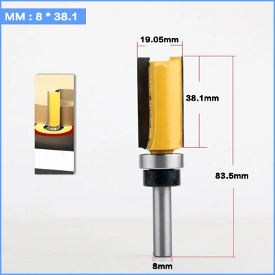 8 мм хвостовик шаблон отделка петля долбежный фрезы прямой концевой фрезы триммер Чистка заподлицо обрезки шипы резак для деревообработки