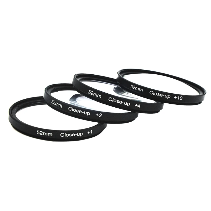 

New 52mm Close Up Macro Filter Lens +1 + 2 +4 +10 Kit For Nikon Canon EOS 1100D T5i Optical Glass Transparent Filter Lens Kit