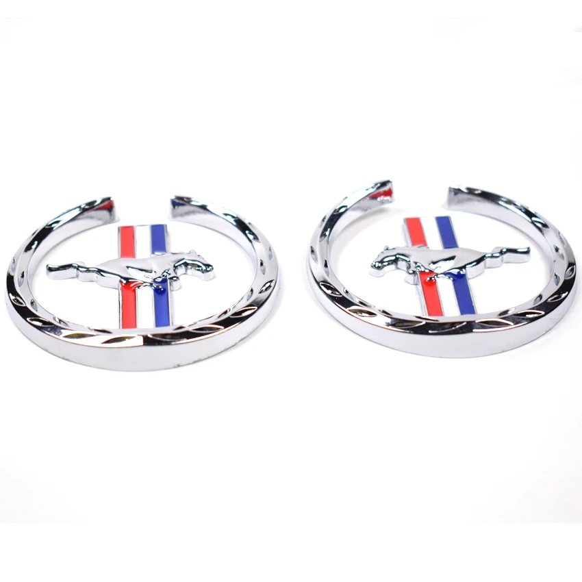 2PCS Door Fender 3D Emblem Auto Sticker Running Horse For Ford Mustang