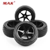 4Pcs/Set 1:10 Scale Front&Rear Set Off-Road Tires&Wheel Rims with 12mm Hex fit RC Buggy Car Model Toys Accessories Gifts ► Photo 1/4
