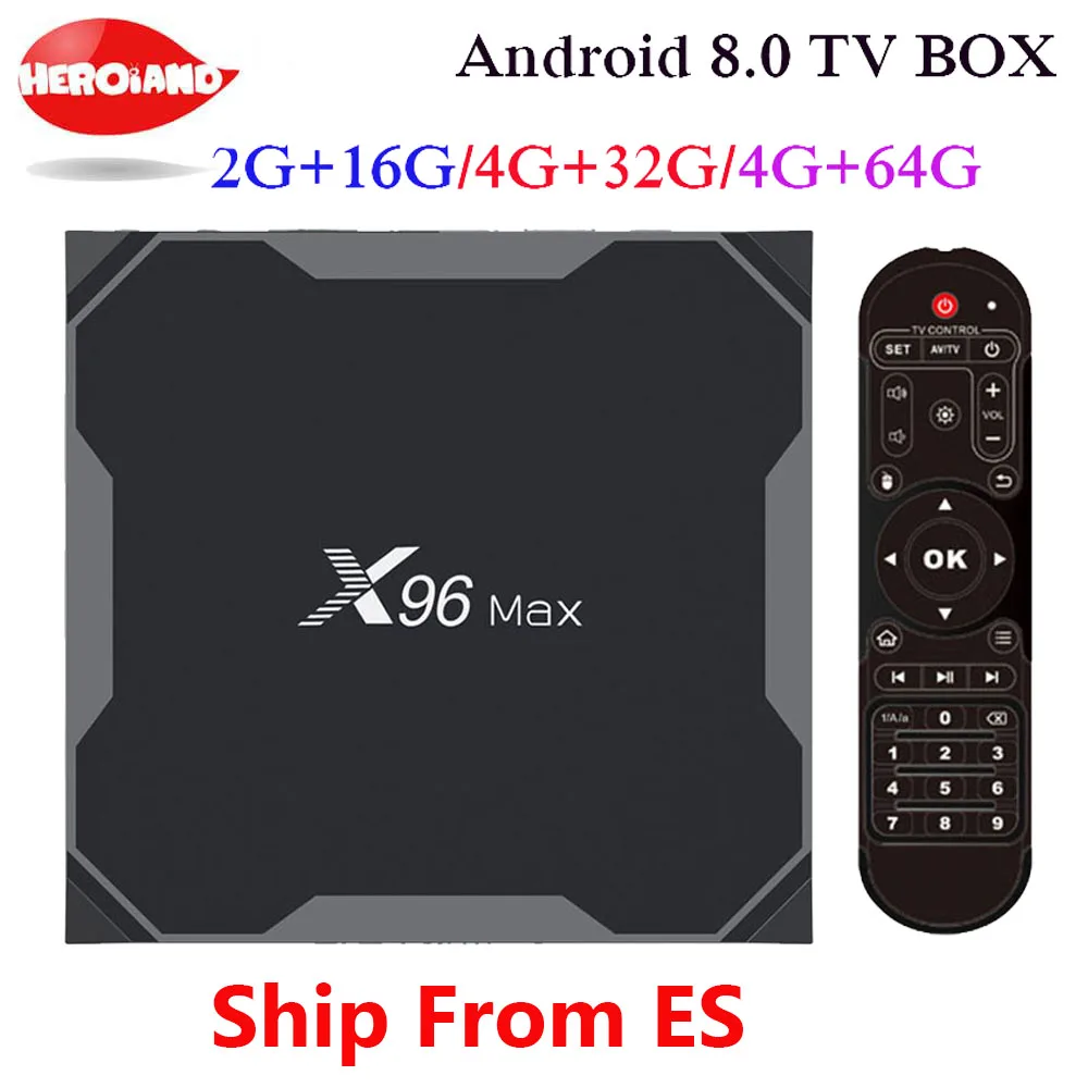 

x96 max Android 8.1 Amlogic S905X2 LPDDR4 4GB 64GB Quad Core TV BOX 2.4G 5G Wifi BT H.265 4K 60fps Smart X96Max androdi TV box