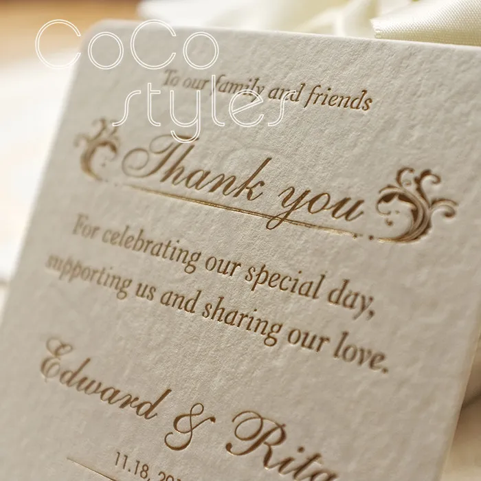  Cocostyles personalized brief square off white thank you tag with gold foiling printing for wedding - 32893791049