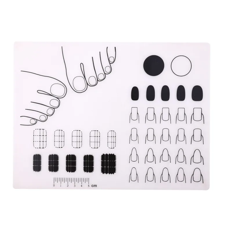

Foldable Nail Art Manicure Practice Printing Silicone Nail Mat DIY Filling Nail Polish Silicone Hand Cushion Holder Pad Sticker