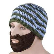 Борода Шапочка Усы Маска Для Лица Теплее Лыж Зима Hat Cap Ручной Вязать Теплый Skullies Шапочки