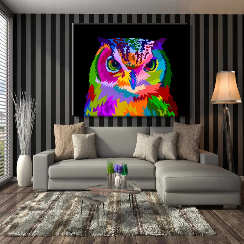 Kaufen Farbe durch zahl kunst malerei durch zahlen riotous mit farbe katze Hund Pferd Eule Abstrakte malerei Kunstwerk manuelle eigenschaft