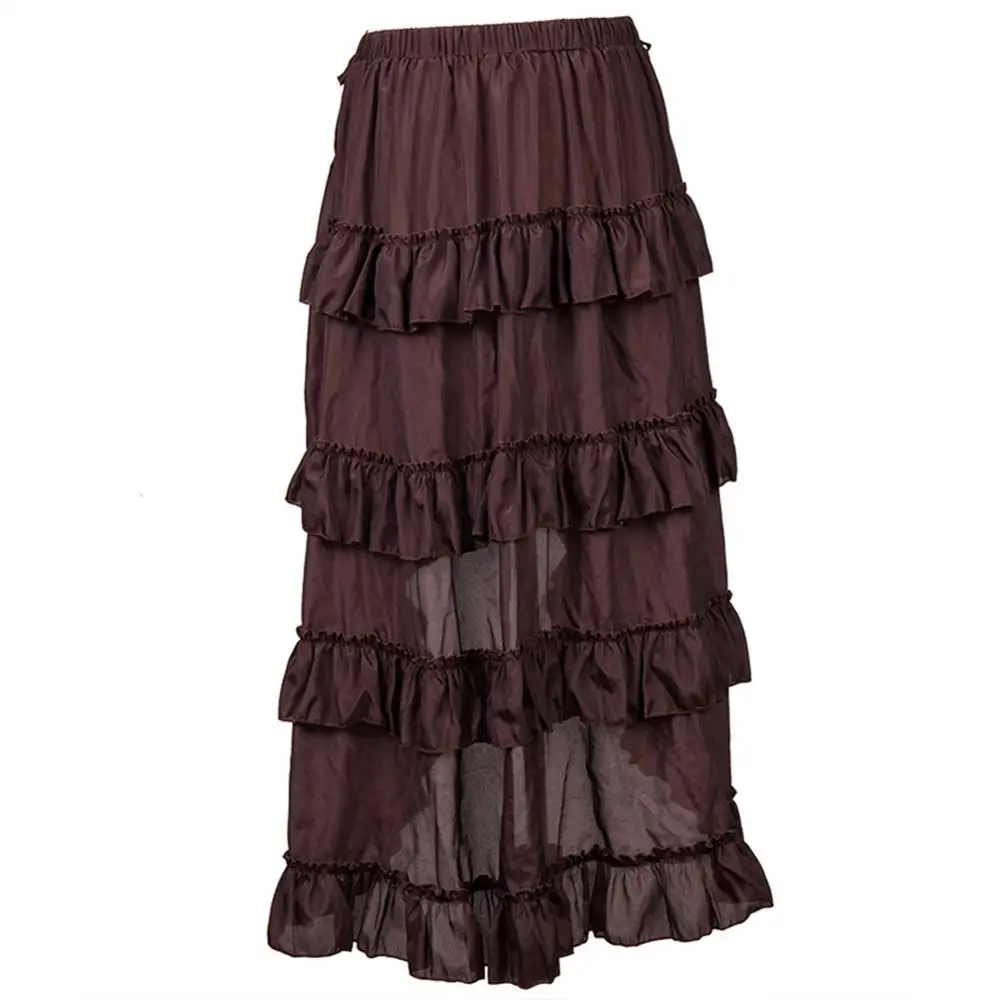 Стимпанк Готическая юбка женская одежда Высокая Низкая плиссированная юбка для вечеринки Лолита Красный средневековый Викторианский панк-юбка размера плюс 6XL