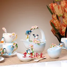 Керамическая кофейная чайная чашка с цветком сливы, эмалированные цветные кофейные чашки