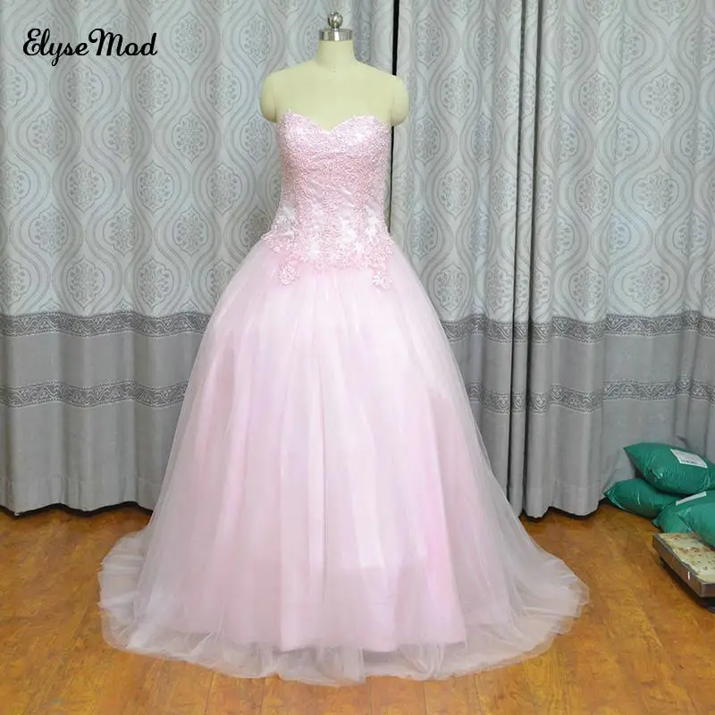 

Real Photo Ball Gown Sweetheart Pink 15 Anos Special Occasion Dresses Women Laday Evening Prom Quinceanera Dresses 2018