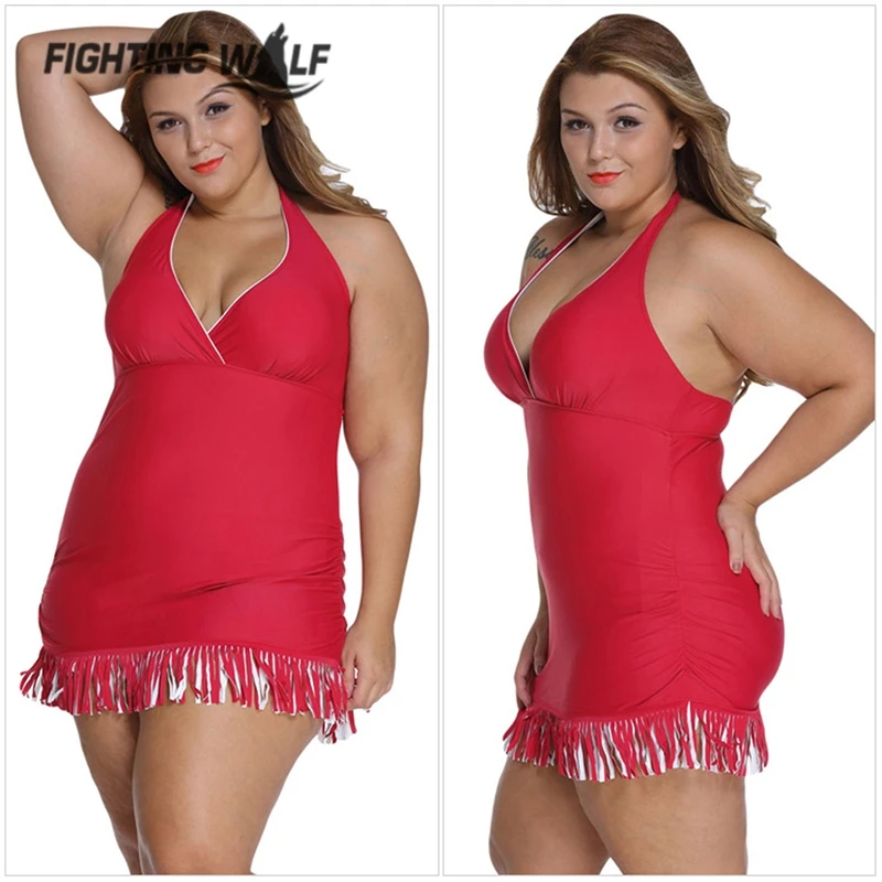 

High Waist Bikini Plus Size Swimwear Sexy Women Swimsuit Solid Color Halter Push Up Padding Bikini Set maillot de bain XL-4XL