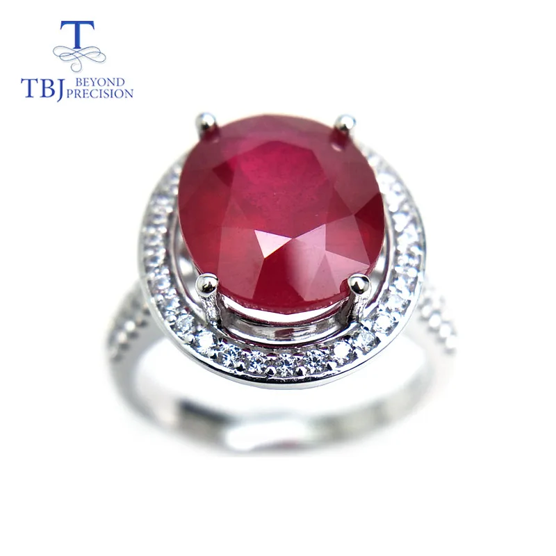 TBJ, элегантное обручальное кольцо с натуральным Рубином из стерлингового серебра 925 пробы, ювелирное изделие для женщин в качестве свадебного подарка на День святого Валентина