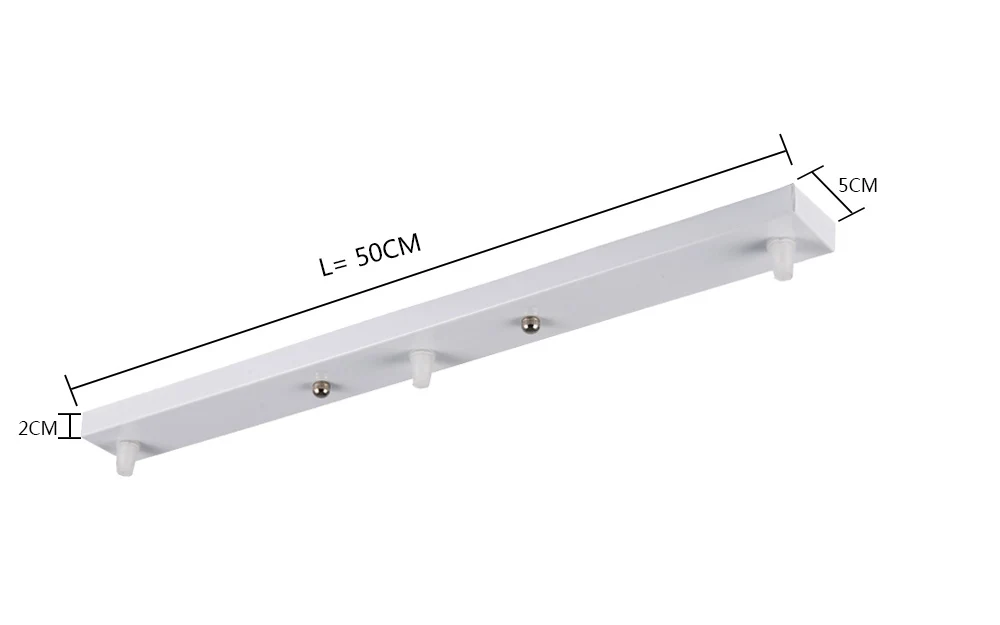 Потолочная Монтажная пластина для 3 головок, Подвесная лампа, основание, Круглый длинный потолочный каркас, балдахин, сделай сам, шнур, подвесные аксессуары для освещения - Цвет корпуса: White Bar B044-W