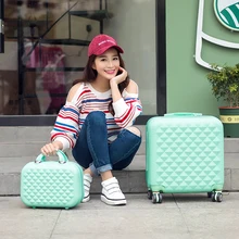 Pc fashion lightweight drag boxes luggage travel bag code case,12inches+18inches(lot)abs+pc hardside trolley luggage sets
