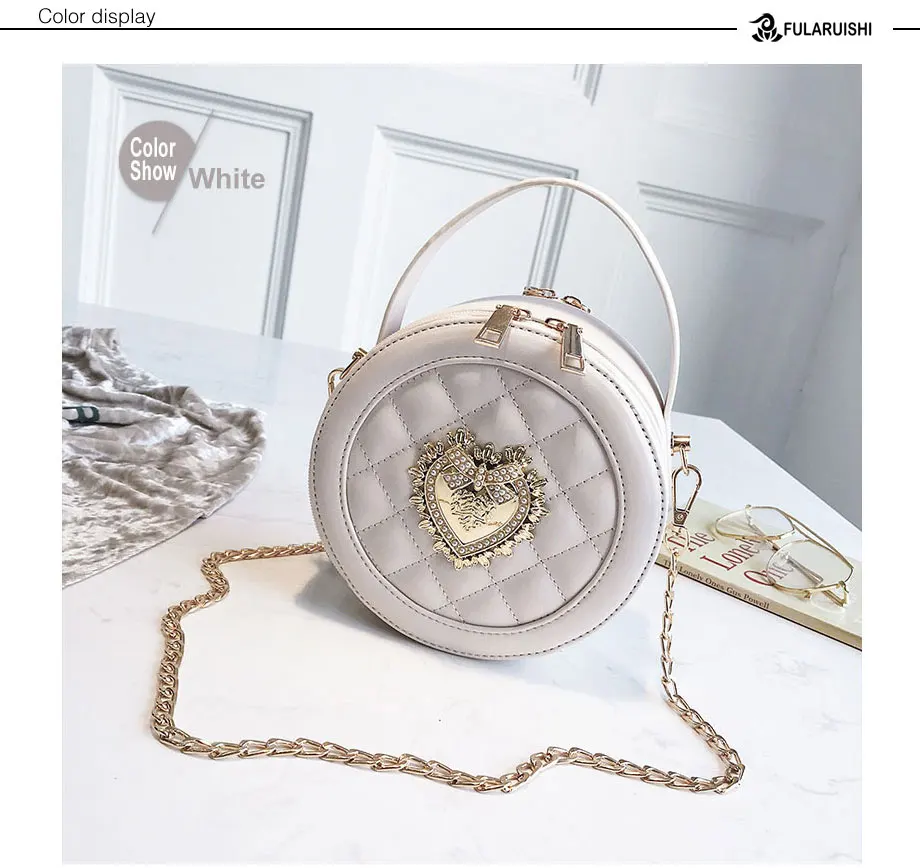 Fularuishi Summer Female Women Messenger Bag Korean Edition Fashion Small Round Bag Mini Bag Circular Shoulder Bag