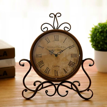 

Vintage Iron Desk Clock Decorative Kitchen Table Clock Factory Direct