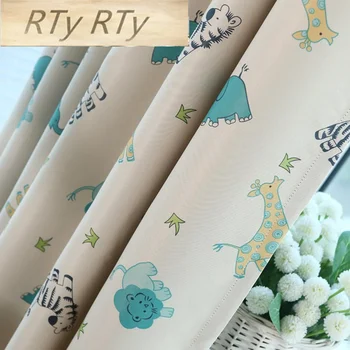 

Cartoon Curtain for Kids Blackout Drape Sheer Tulle Curtain for Window Bedroom Animal Baby Room Custom Treatmnet T&137#30