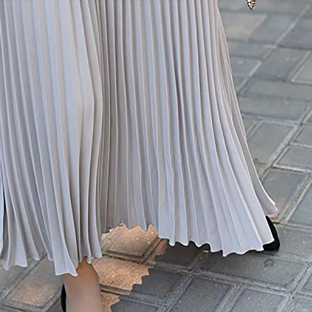 Faldas Mujer Moda, Женская однотонная плиссированная элегантная юбка миди с эластичной талией, юбка макси, восемь цветов, свободный размер, Jupe Femme