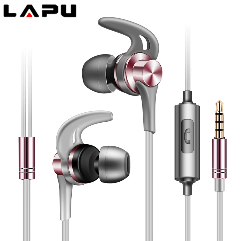 

LAPUWired 4D Earbuds Headphones 3.5mm In Ear Earphone Earpiece With Mic Stereo Headset 4 Color For Samsung Xiaomi Phone Computer