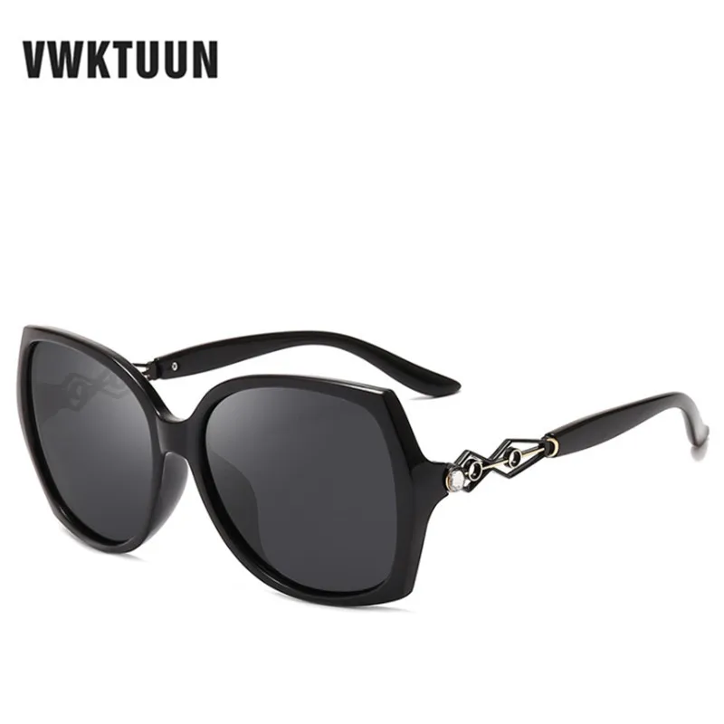 VWKTUUN Роскошные Поляризованные Солнцезащитные очки женские полые Солнцезащитные очки с большой оправой женские UV400 Модные очки градиентные