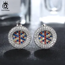 ORSA JEWELS, серьги-гвоздики для женщин, модные, цветные, AAA кубический циркон, Женские Ювелирные украшения для вечеринки, для девочек, свадебные подарки, OE188
