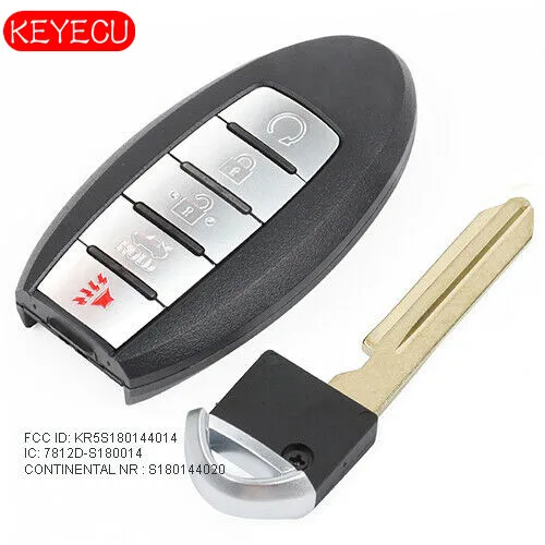 

Keyecu Smart Key 5B 433MHz ID47 for Nissan Altima, Maxima 2013-2015 Fcc# KR5S180144014 Cont #:44020