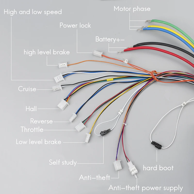 Бесщеточный контроллер 48V 72V 3000W 50A 24Mosfet 120 градусов фазовый Электрический