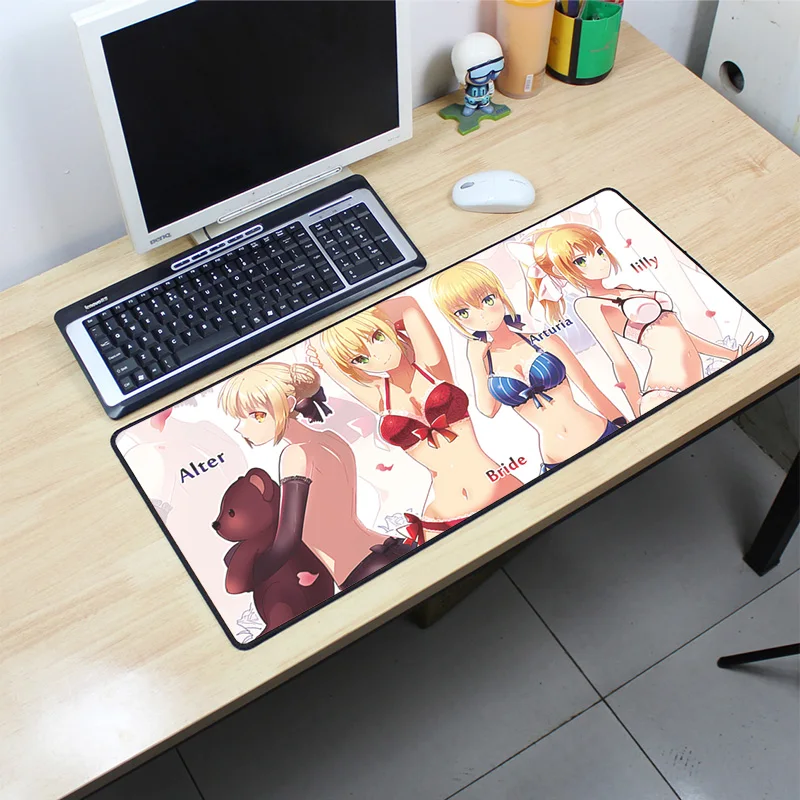 Fate Saber padmouse 70x30 см fgo коврик для мыши notbook компьютерный коврик для мыши подставка для запястья игровой коврик для мыши геймер эргономичный коврик для мыши - Цвет: Size 700x300x2mm