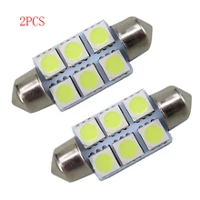 SEKINEW Лот 2 шт. белый 36 мм фестон 5050 SMD 6 светодиодный C5W Автомобильный светодиодный светильник 12 в аксессуары для интерьера украшения