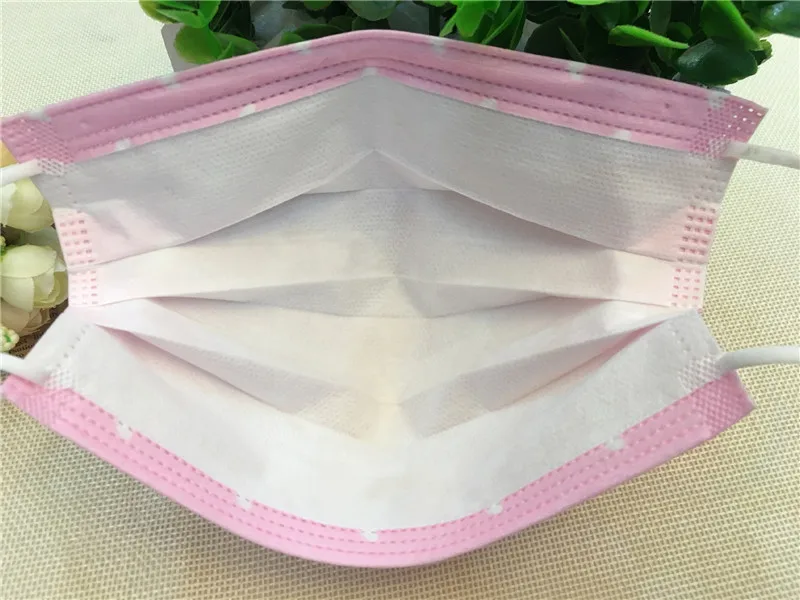 3 Layers non-woven printing disposable mask dustproof anti fog haze tail gas prevention ear hanging respirator (11)