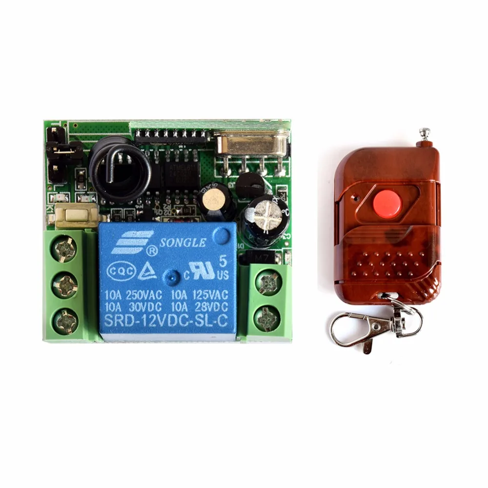 

SMARSECUR DC 12v 10A Relay 1CH Wireless RF Remote Control Switch Controller Transmitter + Receiver