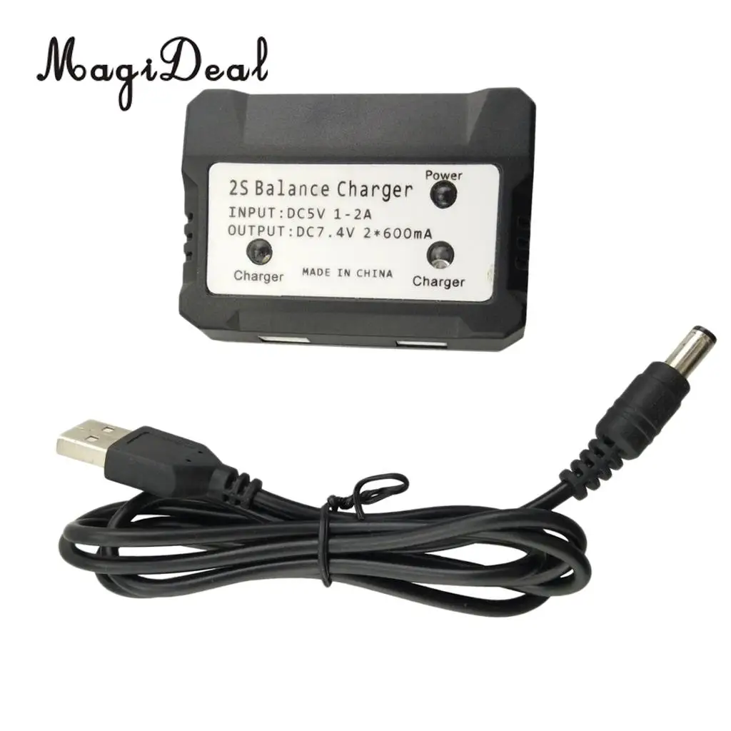 MagiDeal 2 in 1 RC Drones 2S 7.4V Balance Charger for SYMA X8C X8G X8HW Hubsan H501S H502S V262 V913 V912 B2W RC Drone Parts